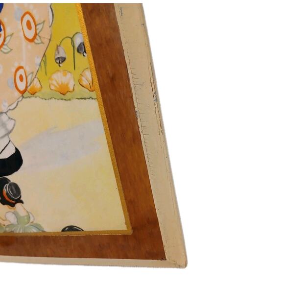 1930s Mistress Mary Quite Contrary Ruth E Newton Nursery Print Wall Art Wood VNT - Picture 5 of 16